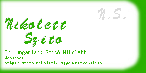 nikolett szito business card
